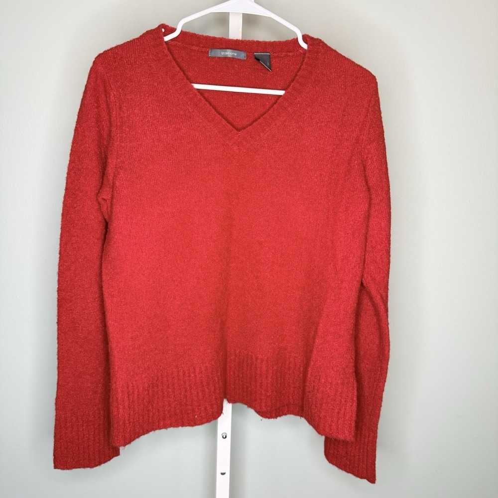 Liz‎ Claiborne Women's Red V-Neck  Pullover Sweater Size Large